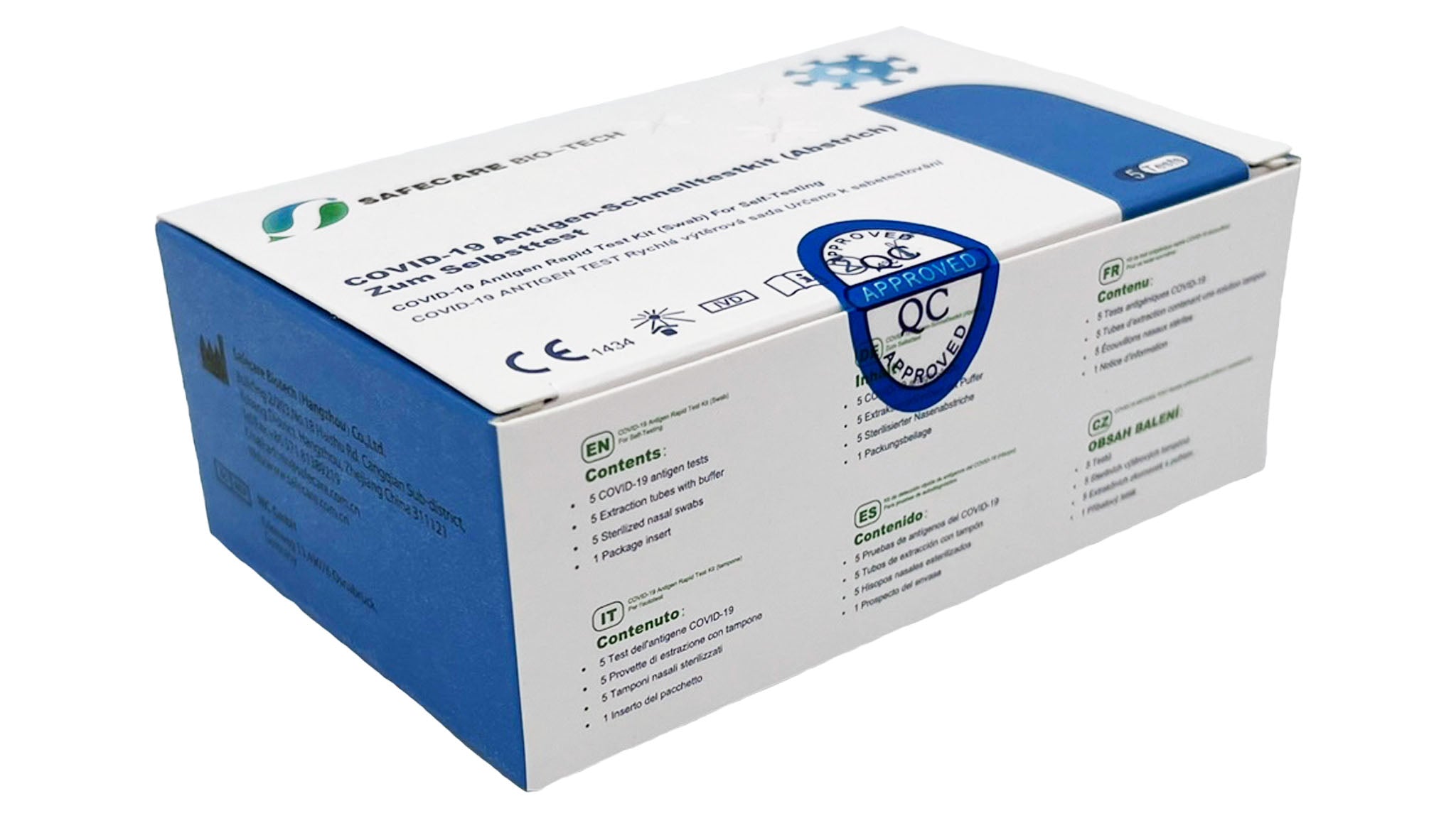Safecare COVID-19 Selbst-/Laientest (5 Tests je Box)